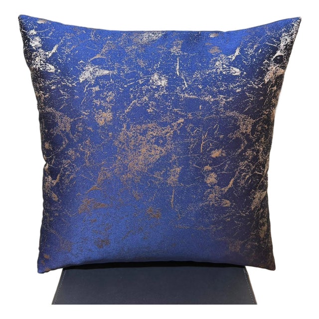 Handmade Blue Abstract Cushion Cover For Sale