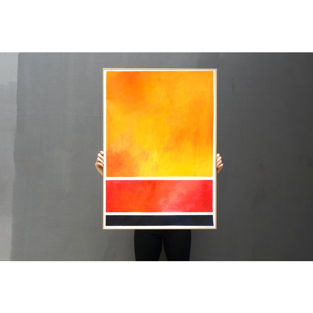 "Fields of Colors" is an abstract painting by Spanish artist Natalia Roman. It is a beautiful combination of geometric...
