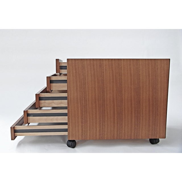 Goldenrod Drawer Unit in Walnut with 5 Castors from Nocciola, Germany 1970s For Sale - Image 8 of 16