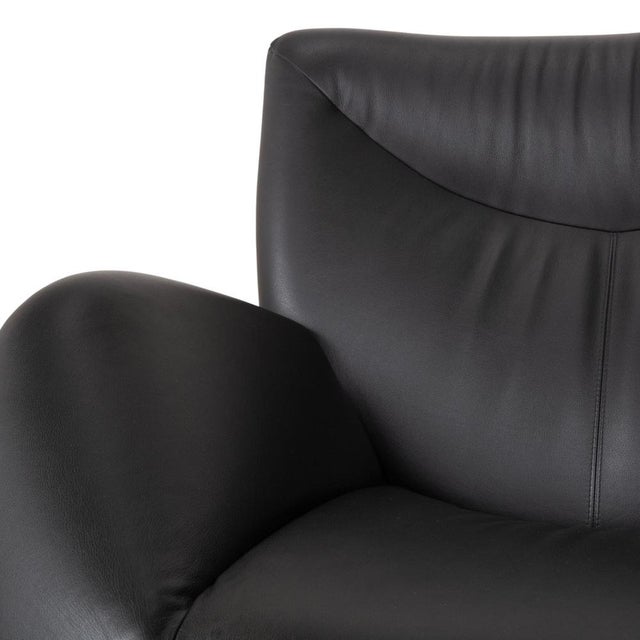 Leolux Echnaton Armchair in Black Leather from Leolux For Sale - Image 4 of 14