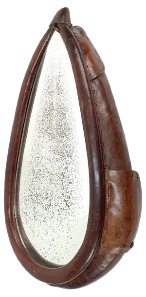 20th Century Swiss Leather Horse Collar Wall Mirror from K. Petermann, 1917
