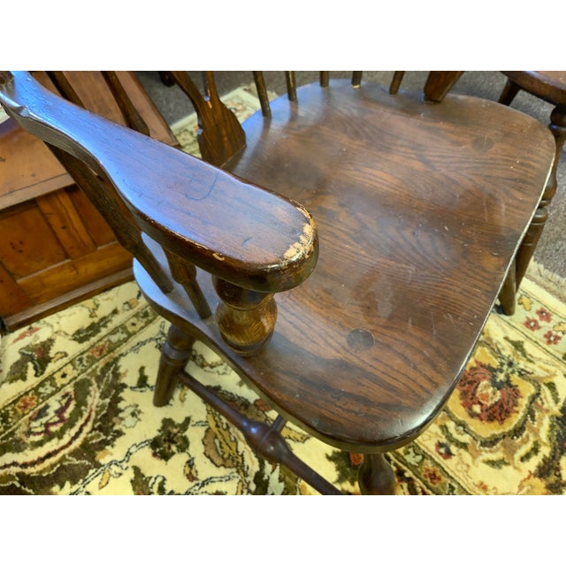 Wood 20th Century Pair of English Windsors Armchairs For Sale - Image 7 of 10