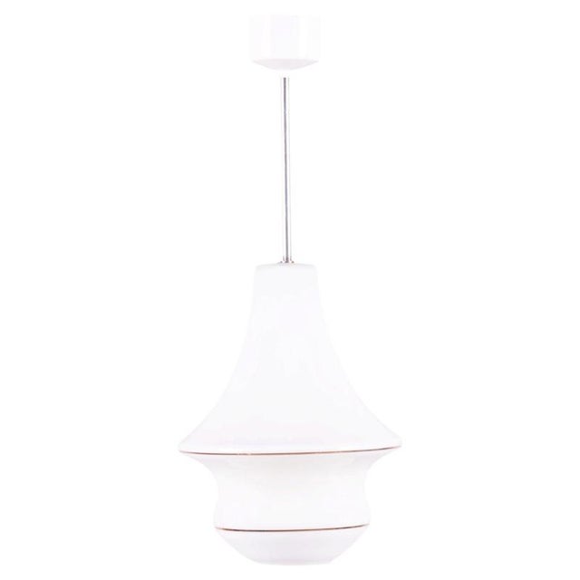Art Deco Chandelier in Opal Glass, Czech, 1940s For Sale - Image 8 of 8