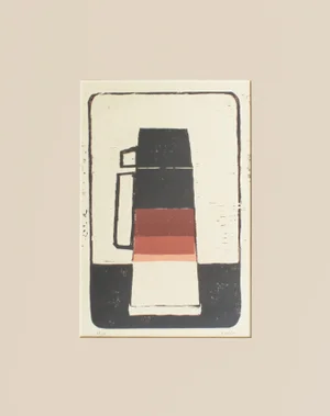 "The Thermos" Modern Woodblock Print by Michelle Farro
