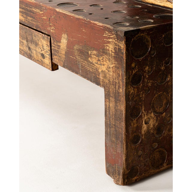 Chinoiserie Coffee Table with Two Drawers, Antique, India, 20th Century For Sale - Image 13 of 16