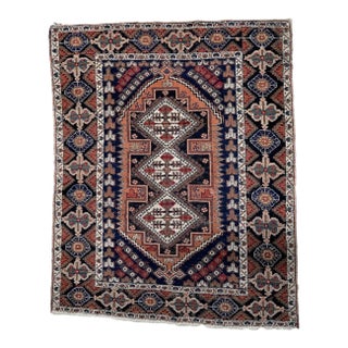 1920s, Antique Persian Afshar Rug 3.8' X 4.6' (115cm X 142cm) For Sale