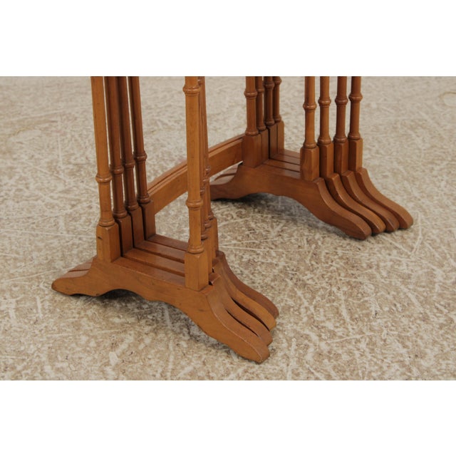 Set of 4 Adams Style Paint Decorated Satinwood Nesting Tables For Sale - Image 13 of 14