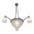 Cherrier & Besnus & Hanots French Art Deco Chandelier 1930s - Stepped Glass & Nickel For Sale