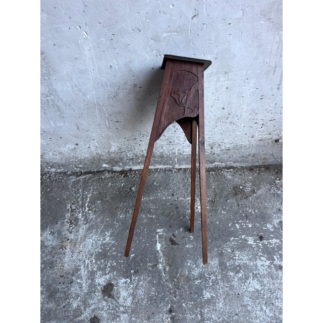 Art Nouveau Carved Wooden Plant Stand, 1910 For Sale - Image 6 of 11
