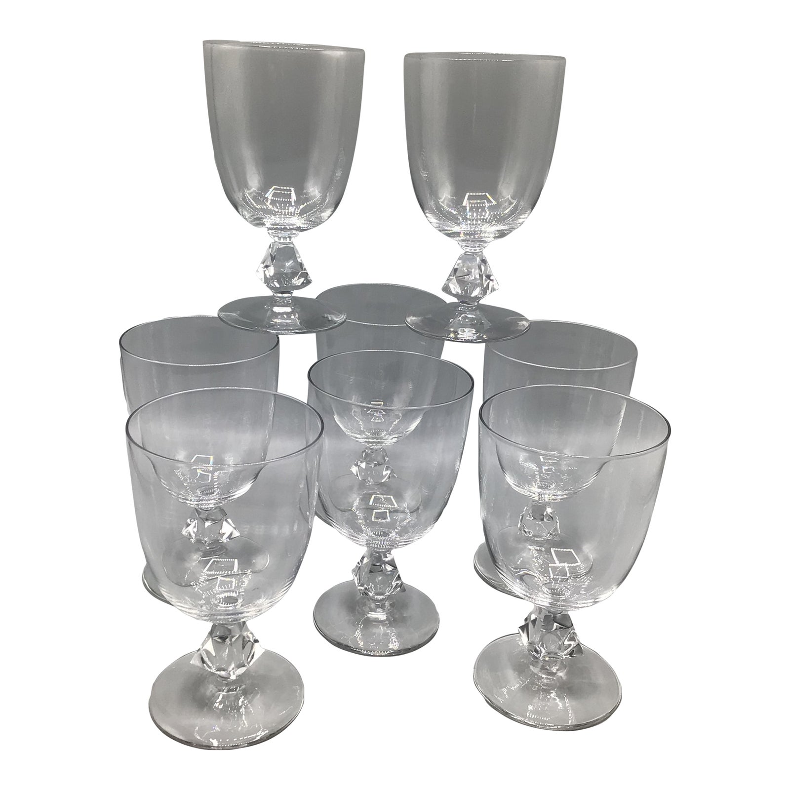 Aquarius Clear by Bryce Goblets With Heavy Crystal Stem - Set of 8 ...