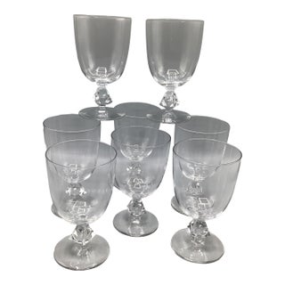 Aquarius Clear by Bryce Goblets With Heavy Crystal Stem - Set of 8 For Sale