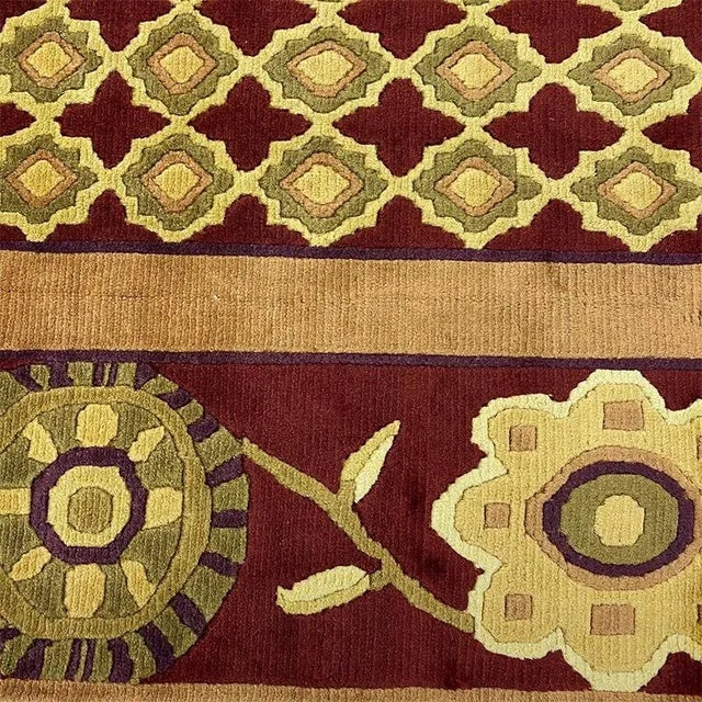 Gold Handwoven Gabbeh Area Rug 6'7"×10'1" For Sale - Image 8 of 11