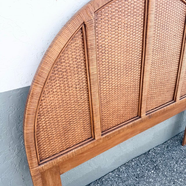 Boho Chic Boho Chic Wicker Queen Size Headboard For Sale - Image 3 of 5
