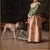 Francesco Vinea Antique Italian Oil on Panel Painting Costume Genre Dog & Beauty Franceso Vinea, 1873 For Sale - Image 4 of 12