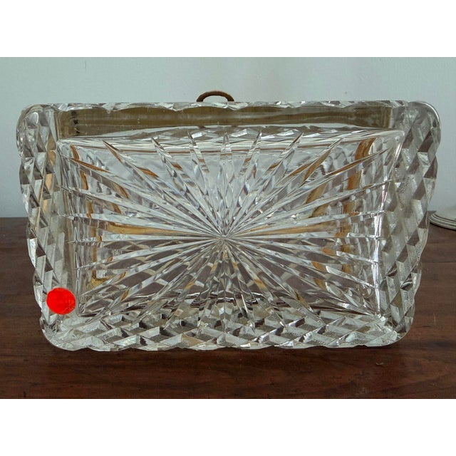 Antique Baccarat (Attrib.) Cut Crystal Glass Casket Box With Bow Clasp For Sale - Image 12 of 12