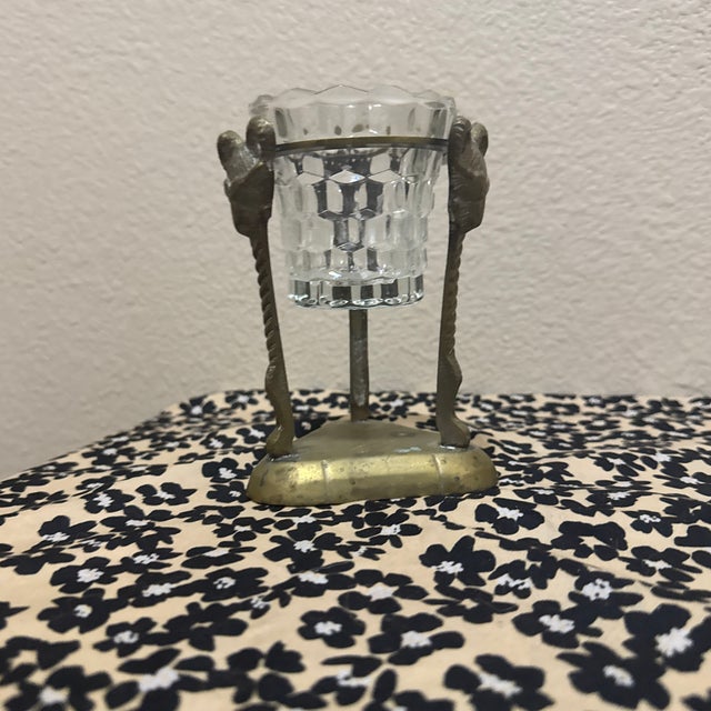 1960s Solid Brass Three Rams Head Votive Holder For Sale In New Orleans - Image 6 of 8