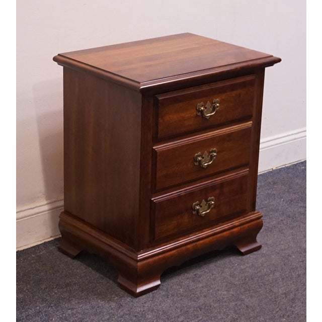 Traditional Cresent Furniture Solid Cherry Traditional Style 22" Three Drawer Nightstand For Sale - Image 3 of 12