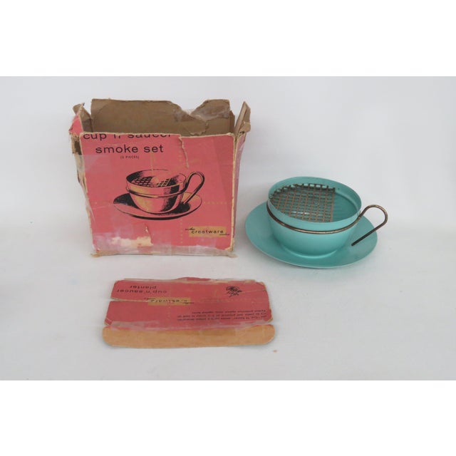 This gorgeous Cup n' Saucer Smoke Set is made of vitrified ceramic and metal. This amazing decorative novelty set was made...