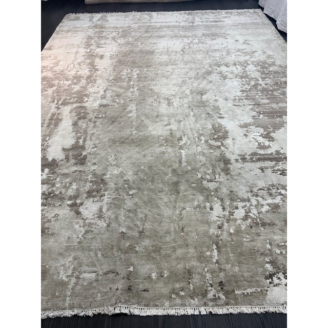 Restoration Hardware Azore Silk Rug — 9’ X 12’ Hand-Knotted Silk, Linen & Wool | Luxe Density For Sale - Image 11 of 17