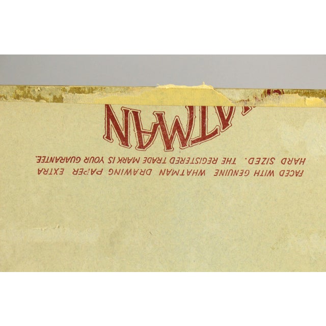 Light Yellow Vintage American School Modernist Urbanist Watercolor Street Scene Painting, Signed Sullivan For Sale - Image 8 of 9