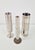 Set of 3 vintage sculptural brutalist vases, metal, 1960s This original vintage set of vases was produced by BMF (Bavarian...
