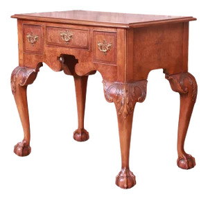 Baker Furniture Chippendale Burled Walnut Lowboy Dresser or Server