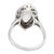 Vintage Moonstone Diamond 18k White Gold Enamel Navette Ring, Size 9.75 For Sale In Los Angeles - Image 6 of 7