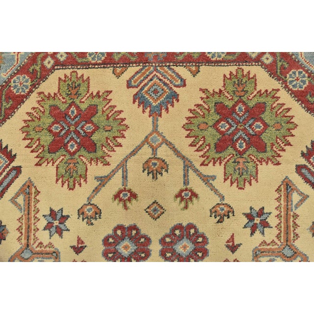 Beige Kazak Rug 6′ X 6′ Beige Wool Tribal Hand-Knotted Oriental Carpet For Sale - Image 8 of 13