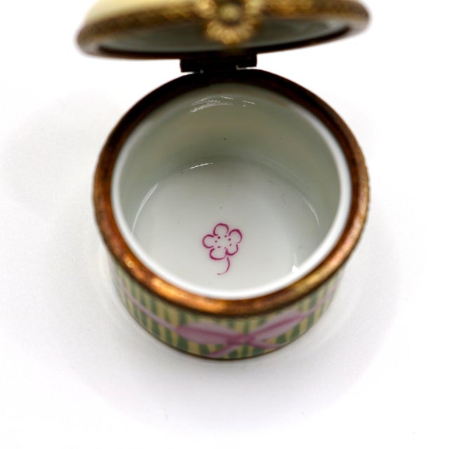 Metal Vintage Chamart Exclusives Limoges Hand-Painted "Butterfly" Porcelain Hinged Trinket Box For Sale - Image 7 of 11