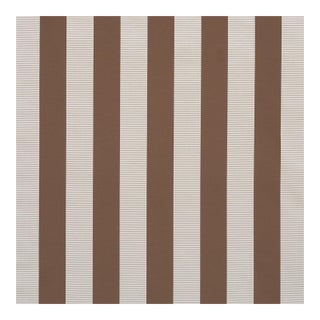 Sample - Schumacher Madison Wide Stripe Fabric In Brown For Sale