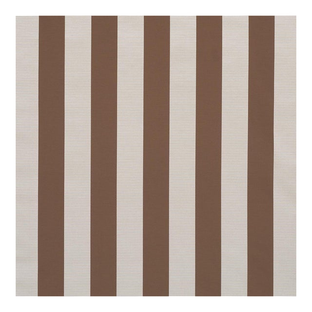 Sample - Schumacher Madison Wide Stripe Fabric In Brown For Sale