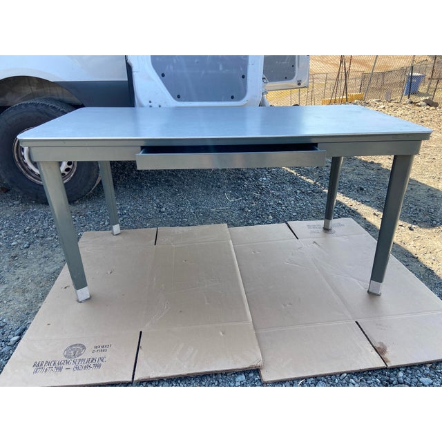 1950s 1950s Raymond Loewy Metal MCM for the General Fireproofing Company Tanker Desk Table For Sale - Image 5 of 18