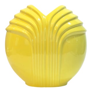 Rare Artichoke Vase in Citrus Yellow Attributed to Royal Haeger, Circa 1980s For Sale