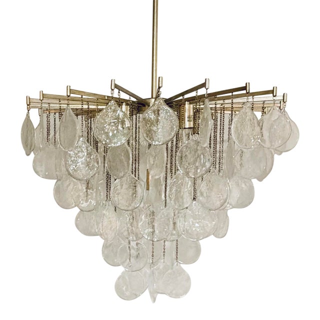 Modern Seeded Glass Goccia Pendant Light For Sale