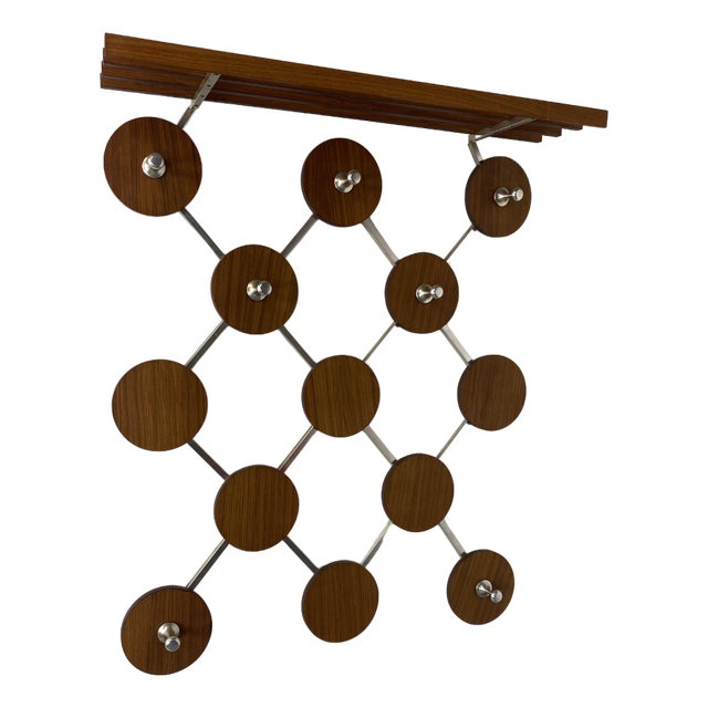 Vintage ScandinavianTeak and Metal Coat Rack, 1960s For Sale