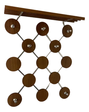Vintage ScandinavianTeak and Metal Coat Rack, 1960s