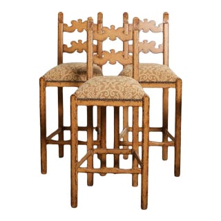 Las Palmas Collection Italian Country Tuscany Style Barstools - Set of 3 For Sale
