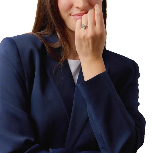 Mid 20th Century Gia 1.55 Carat Marquise Cut Diamond Engagement Ring, Size 7 For Sale - Image 4 of 8