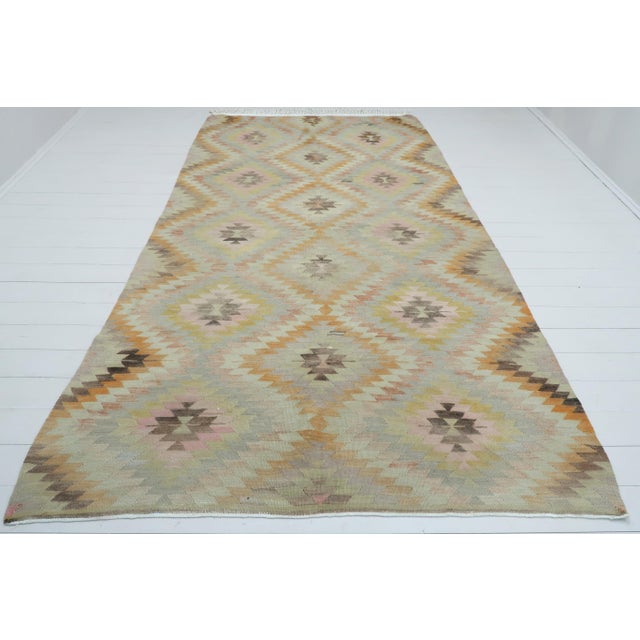 Textile Mid 20th Century Vintage Turkish Kilim Rug-5′8″ × 10′ For Sale - Image 7 of 13