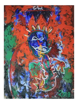 Sax Berlin That Kat Coltrane, Neo Expressionist Portrait of John Coltrane by Sax Berlin 2018