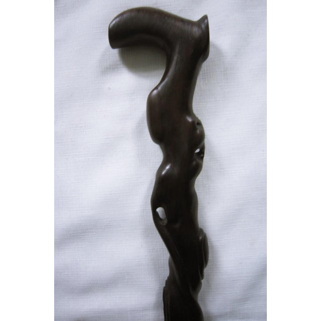 Vintage African Carved Wood Cane For Sale - Image 6 of 9