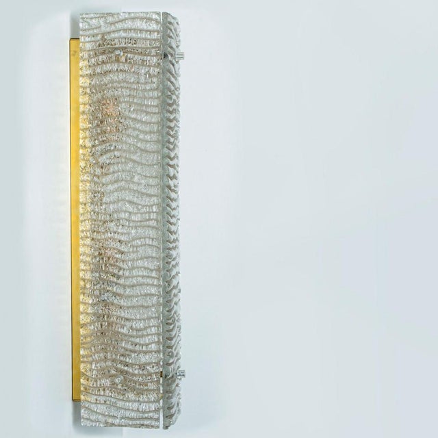 Structured Glass and Brass Wall Light from Kaiser, 1960s For Sale - Image 11 of 18