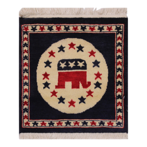 Republic Party Flag Ivory/Blue Wool Rug
