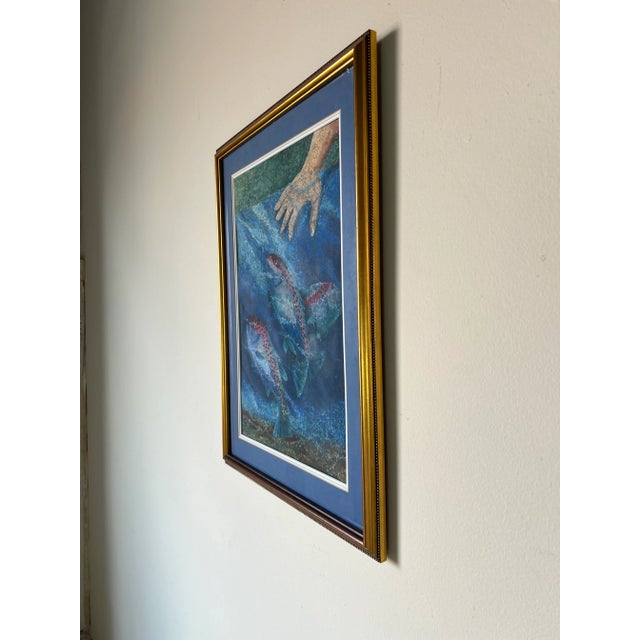 Abstract Modern " River Touch " Impressionist Painting, Framed For Sale - Image 3 of 12