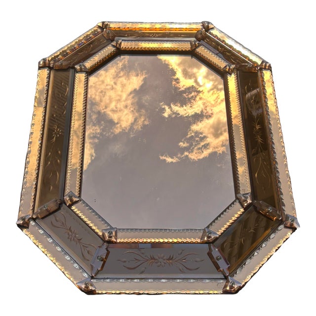 Late 19th Century Venetian Rectangular Wall Mirror Copper Color For Sale