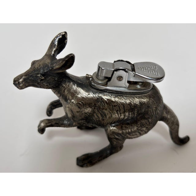 Japanese Figural Kangaroo Tabletop Lighter, Cast Metal, Circa 1960 For Sale - Image 11 of 15
