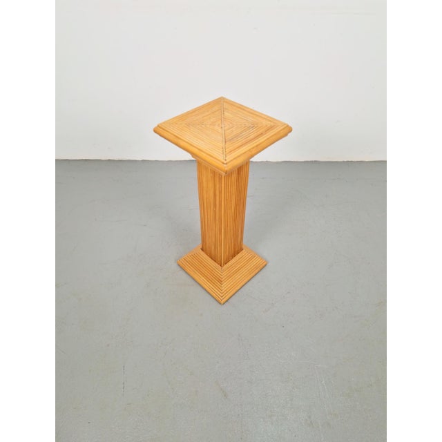 Vintage Rattan Pedestal from Vivai del Sud, 1980s For Sale - Image 6 of 7