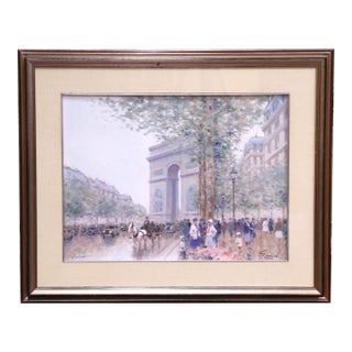 Late 20th Century Limited Edition Paris Arc-De-Triomphe Print by Andre Gisson For Sale