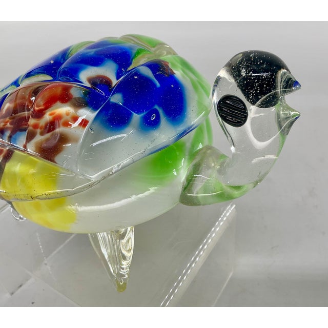 Large Murano Style Glass Turtle Figurine For Sale - Image 11 of 12