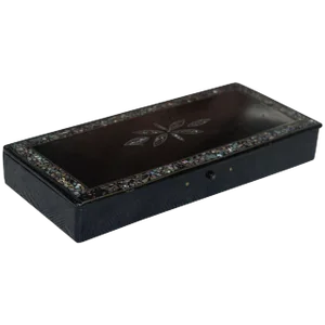 Louis Philippe Papier Mâché Pen Box With Mother-Of-Pearl Decorative Inlay